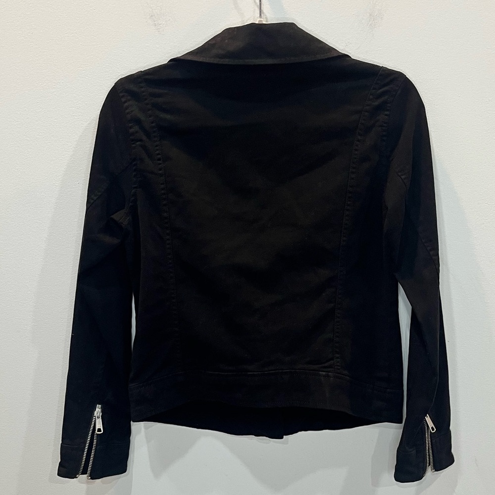 Old Navy Moto Jacket Women's Size XS Black Full Asymmetrical‎ Zip - Picture 5 of 9